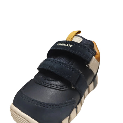 Geox Boys' Iupido BD Suede Synthetic Kids Shoes - Navy/Curry
