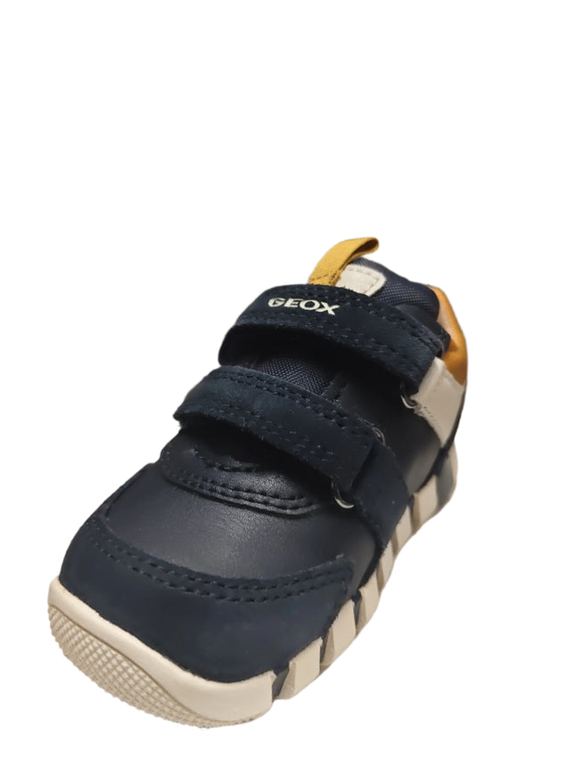 Geox Boys' Iupido BD Suede Synthetic Kids Shoes - Navy/Curry