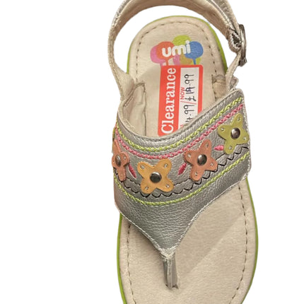 Umi Girls' Lucinda Metallic Leather Ballet Sandals – Silver