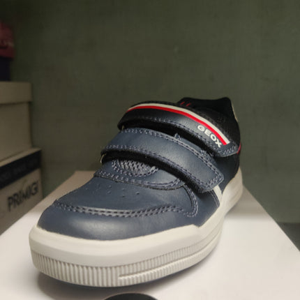Geox Boys' Arzach Synthetic Leather Kids Shoes - Navy/Red