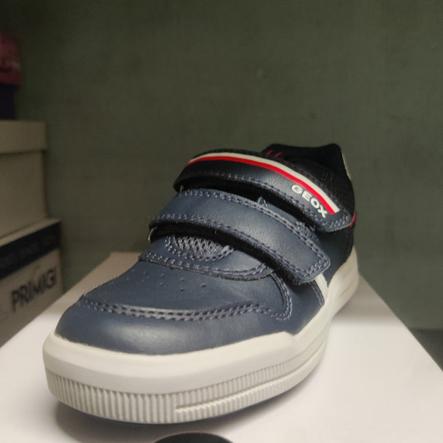 Geox Boys' Arzach Synthetic Leather Kids Shoes - Navy/Red
