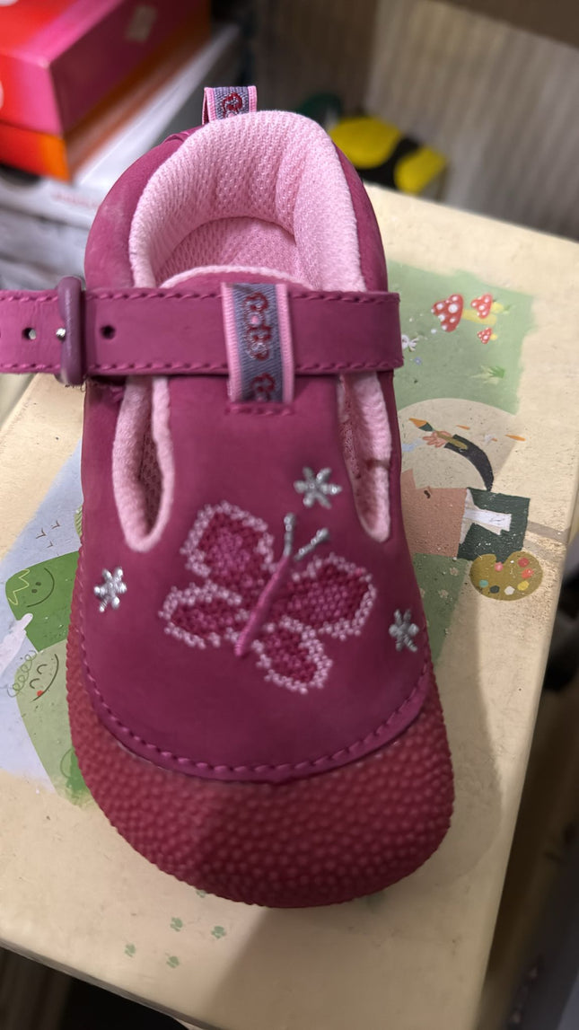 Start Rite Flutter Tot Kids Shoes - Dk Pink Leather