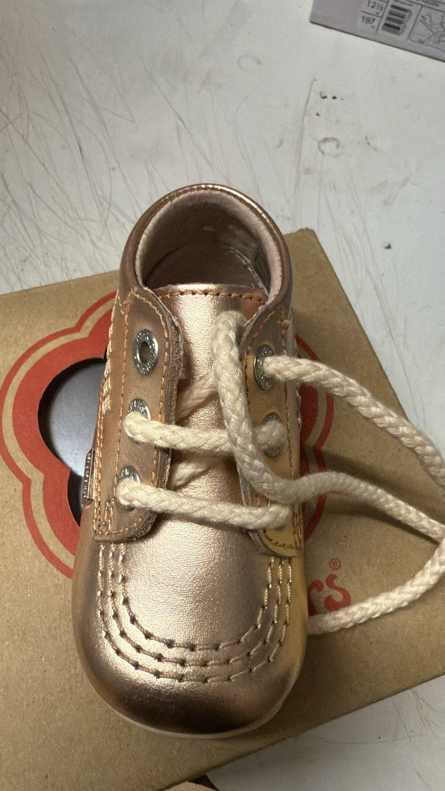 Kickers Kich Hi B Leather Shoe - Metallic