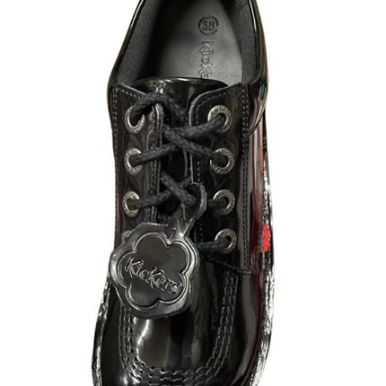 Kickers Kick Lo Core Patent Leather Shoes – Black