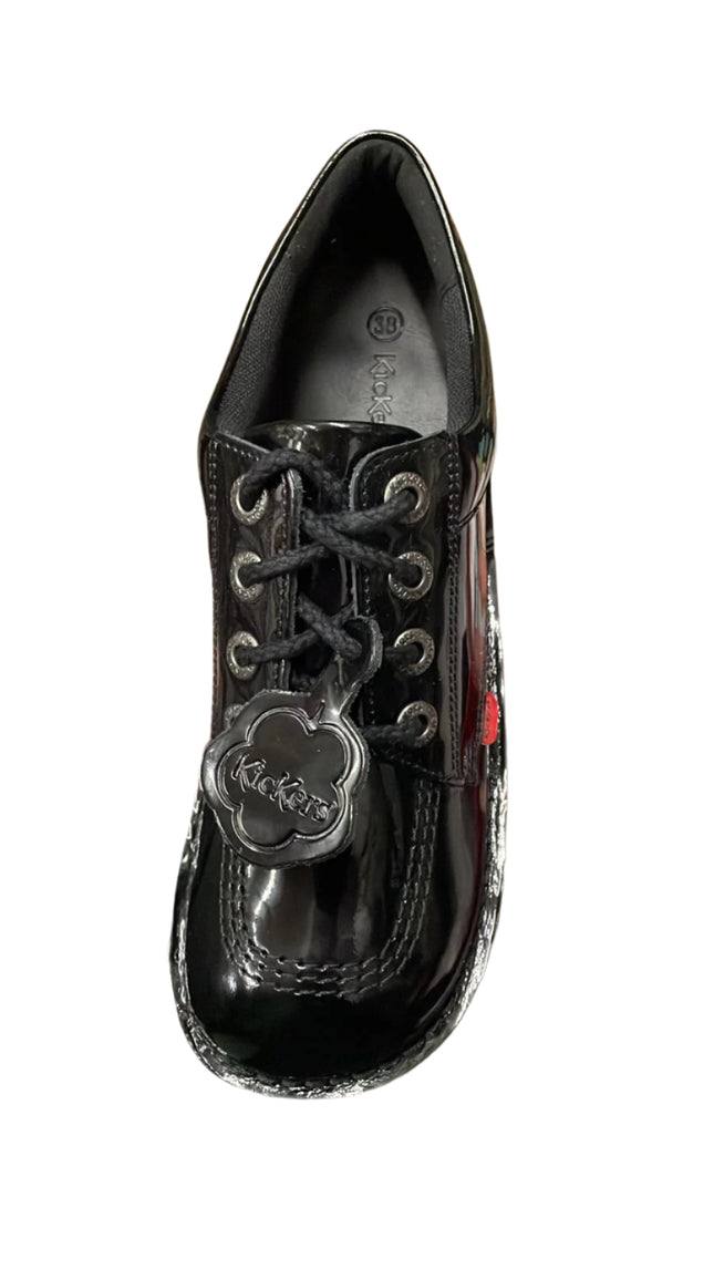 Kickers Kick Lo Core Patent Leather Shoes – Black