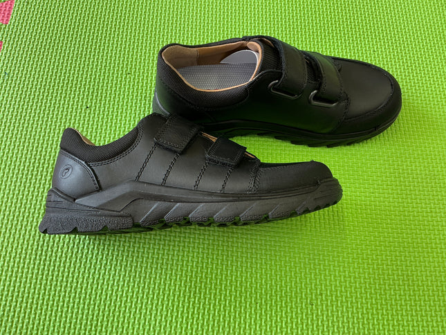 Ricosta Girls Black Patent Leather School Shoes | Mary Jane Velcro Uniform Shoes