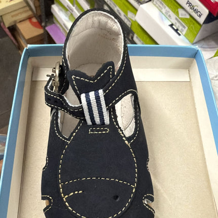 Babybotte Debout Leather Sandals - Berti Navy