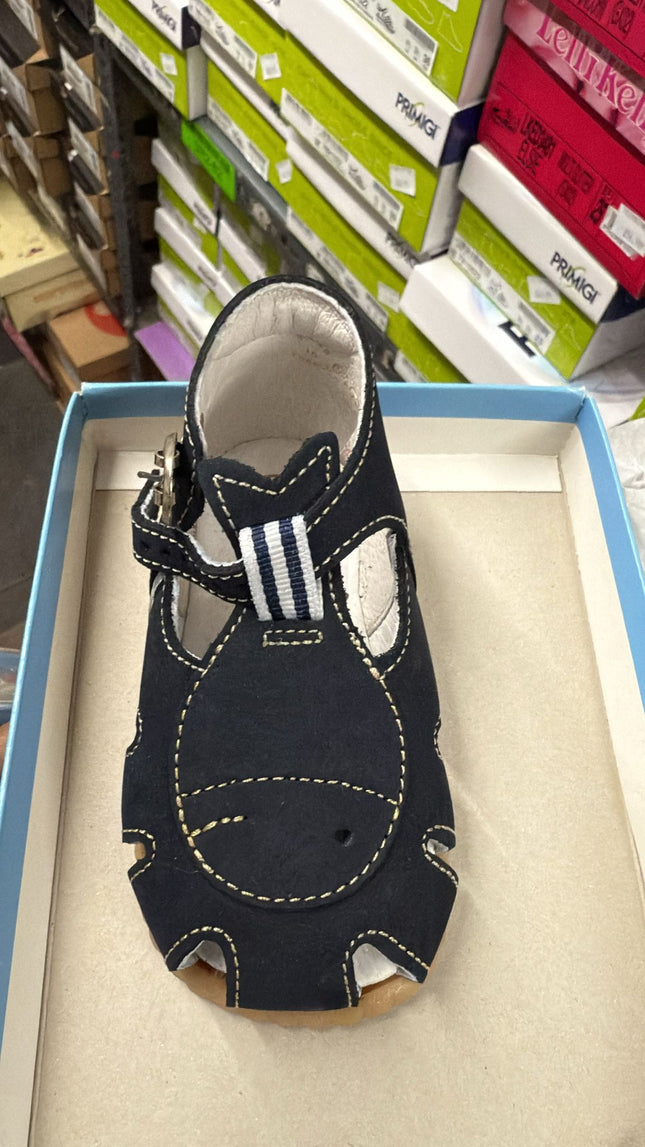 Babybotte Debout Leather Sandals - Berti Navy