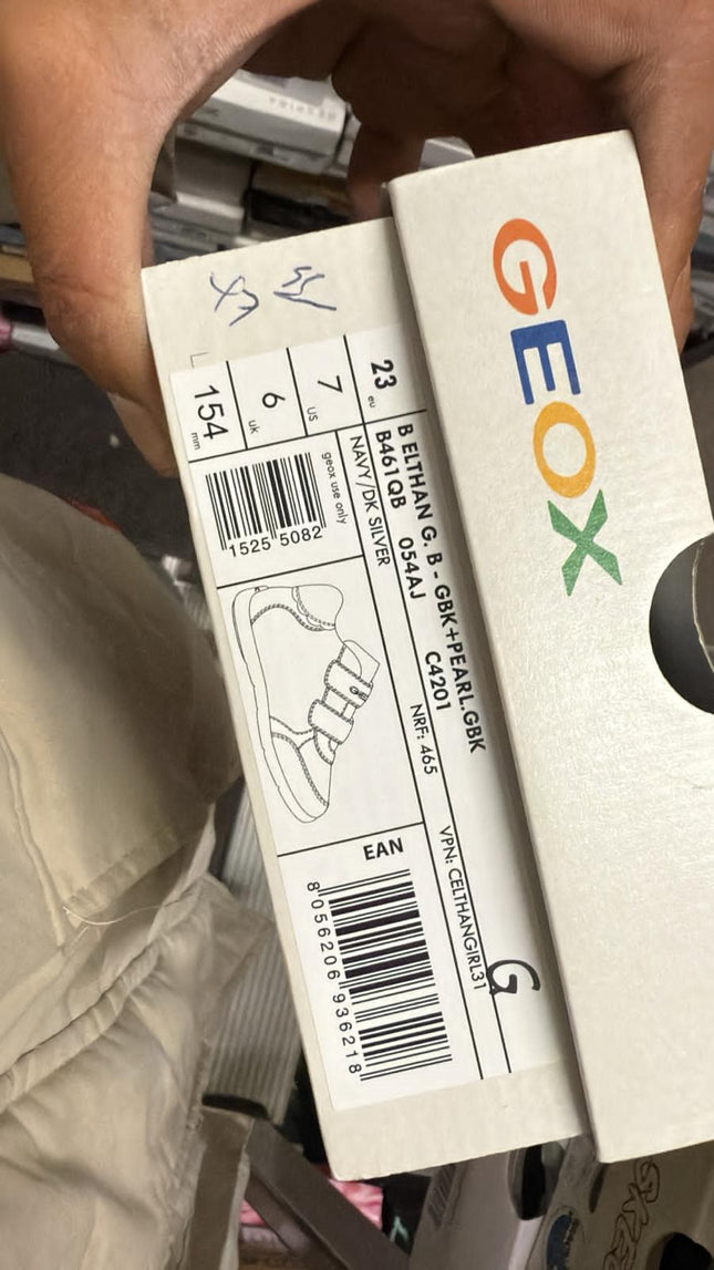 Geox Boys' Belthan GB Pearl Gabardine Kids Shoes - Navy/Dark Silver