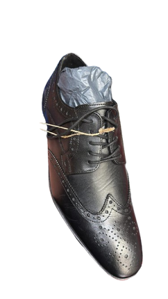 Roamers Men's 5-Eyelet Leather Brogue Gibson Shoes – Black