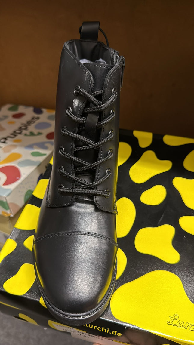 Hush Puppies Kids Lauren Junior School Shoes – Black