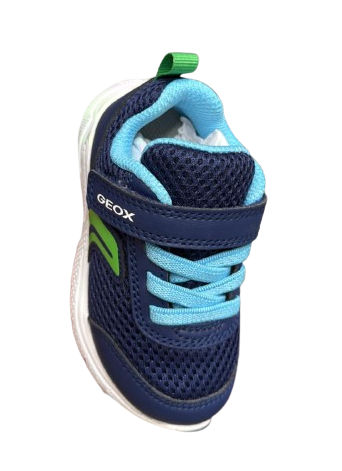 Geox Boys' Trainers B Sprintye Shoes - Navy/Lt Green