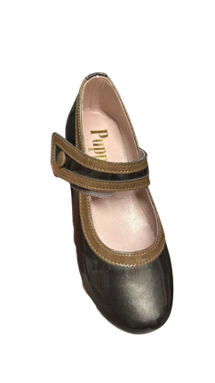 Puppets Charol Metallic Patent Ballet Flats – Nicotine
