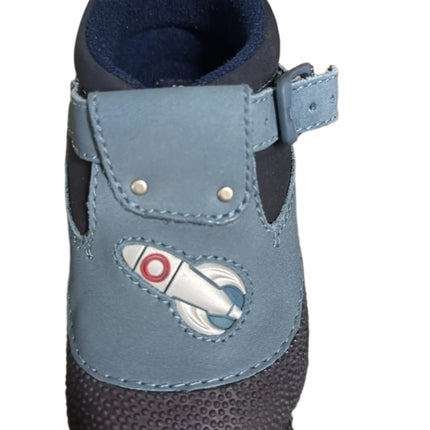 Start-Rite Boys' Rocketship Nubuck Leather Kids Shoes - Blue Nubuck