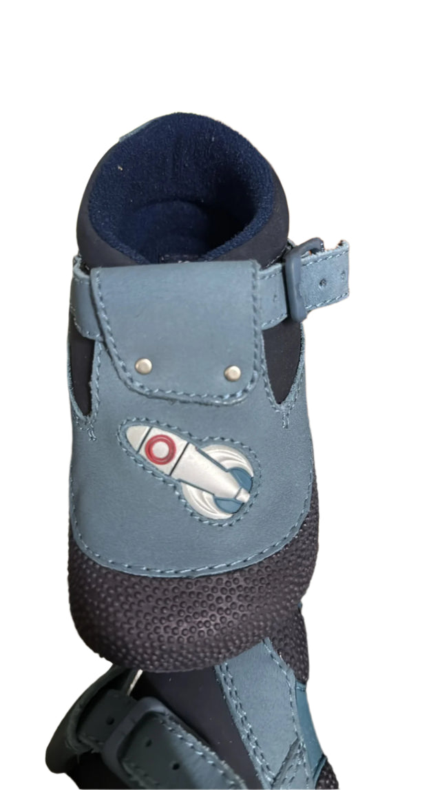 Start-Rite Boys' Rocketship Nubuck Leather Kids Shoes - Blue Nubuck