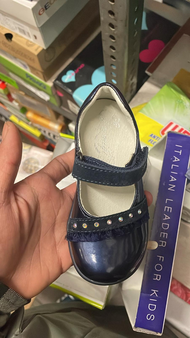 Primigi Girls' Patent and Suede Ballerina Shoes – Blue