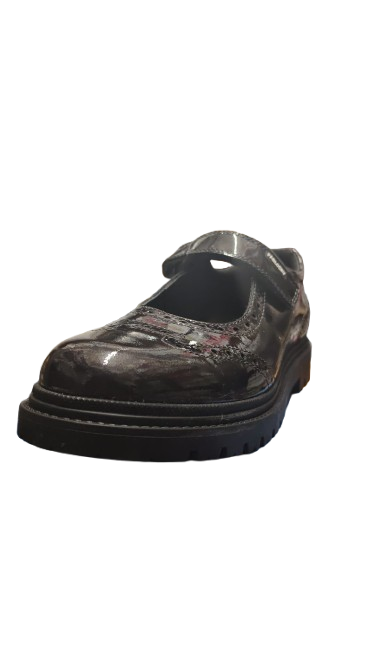 Pablosky Girls' Charol Kayak Patent Shoes – Acero (Steel Grey)