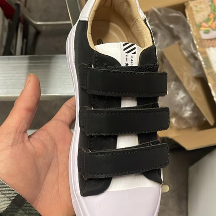 Shoesme Leather Trainers – Black/White