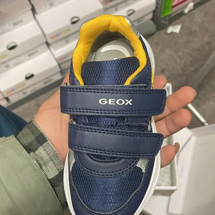 Geox Sprintye Boys' Lightweight Trainers – Navy/Dark Yellow