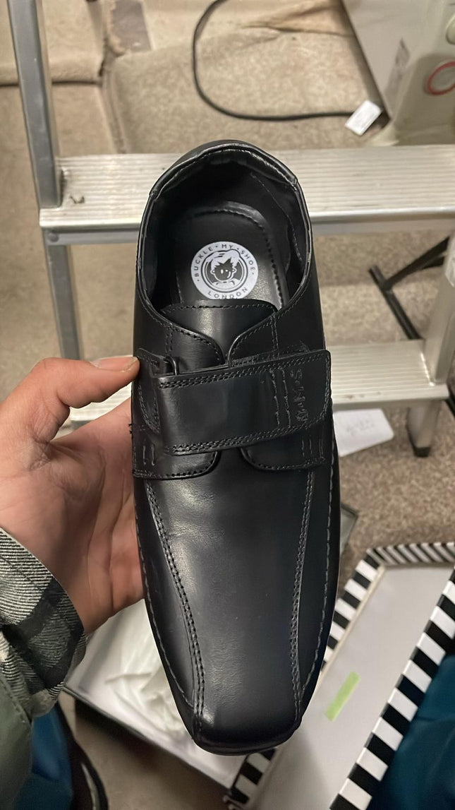 BMS Javier Back to School Boys Leather Shoes – Black