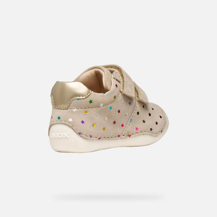 Geox Tutim Baby G B Synthetic Leather Shoes - Beige/Light Gold