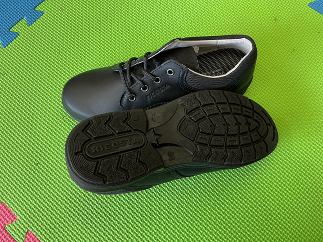 Ricosta Black Patent Leather School Shoes,Lace-up Shoes