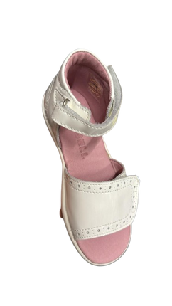 Bo-Bell Girls' Teresa Patent Leather Sandals – White