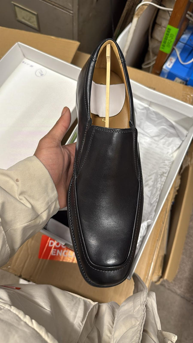 Geox U Feterico Z Smooth Leather Shoe - Black