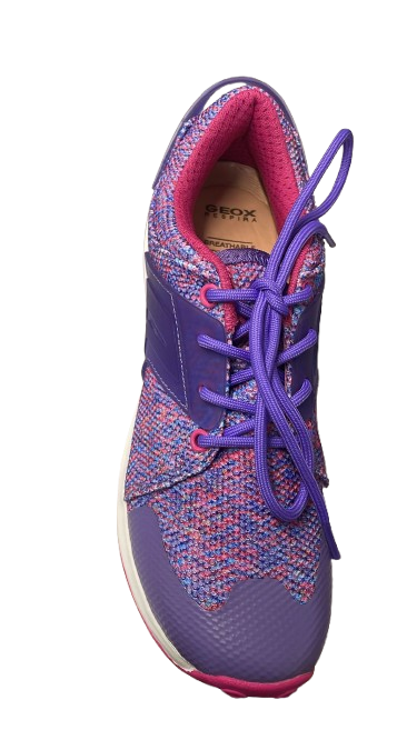 Geox Girls' J Asteroid G. B Printed Textile Shoes - Fuchsia/Violet