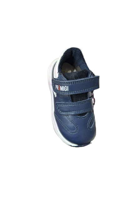 Primigi Nappa Leather Trainers – White/Navy