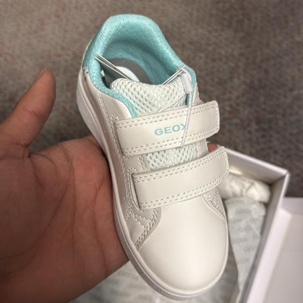 Geox Boys' Eclyper A GBK Shiny Shoes - White/Aqua