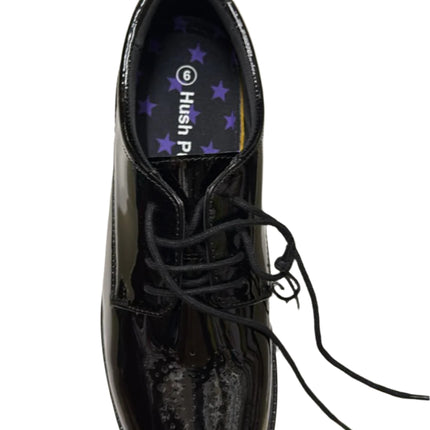 Hush Puppies Jayne Patent Senior Kids' Shoes – Black