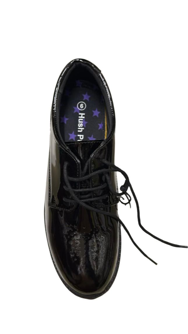 Hush Puppies Jayne Patent Senior Kids' Shoes – Black