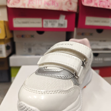 Geox Boys’ Sprintye Shoes - White/Silver