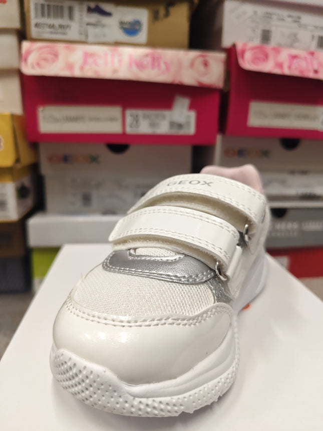 Geox Boys’ Sprintye Shoes - White/Silver