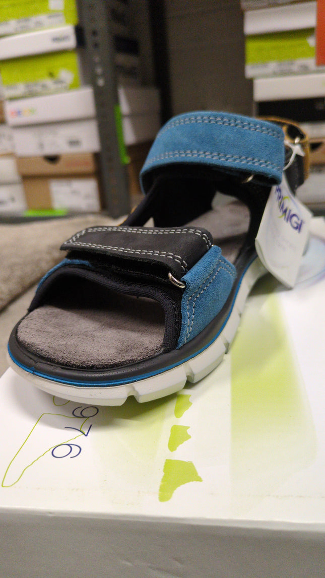 Primigi Nappa Boys' Leather Sandals - Black/Blue
