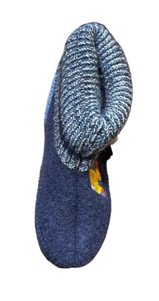 Giesswein Boys’ Freistadt Wool Slippers – Navy