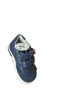 Primigi Napp Boys’ Leather Casual Trainers – White/Navy