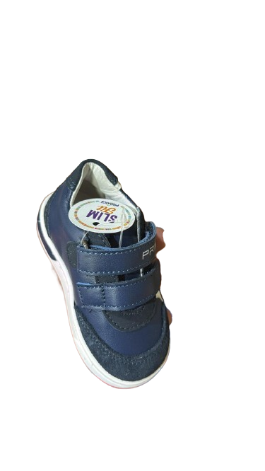 Primigi Napp Boys’ Leather Casual Trainers – White/Navy