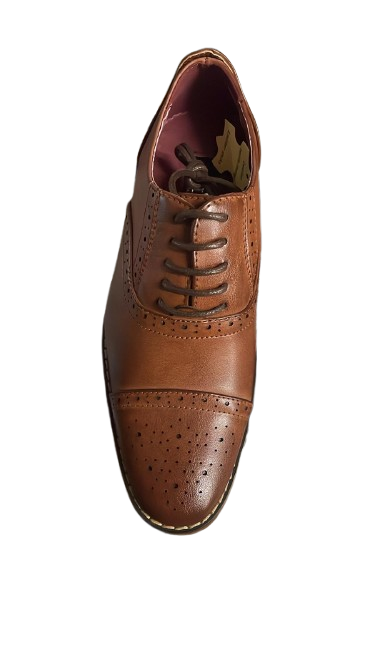 Goor Men’s Formal Leather Look Shoes – Brown