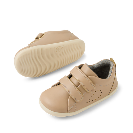 Bobux SU Grass Court Unisex Leather Shoes - Warm Taupe