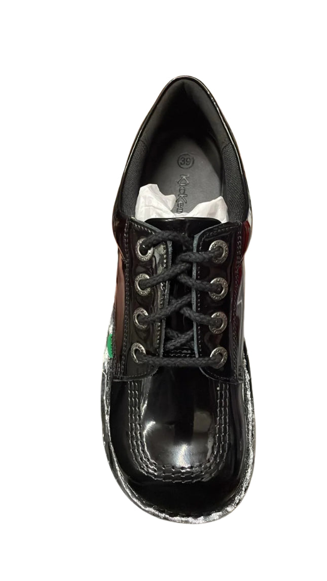 Kickers Kick Lo Core Patent Leather Shoes - Black