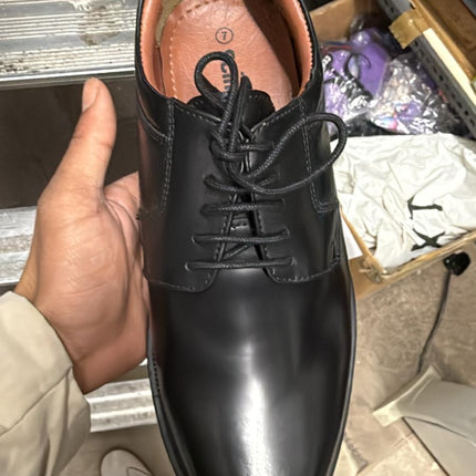 Scimitar Men's Plain Gibson Leather Lace-Up Shoes – Black