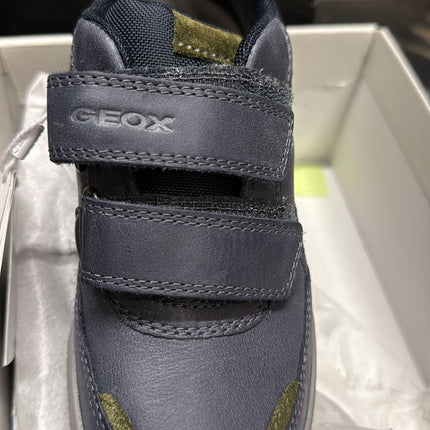Geox Wax Lea Nylon Kids Shoes - Navy/Military