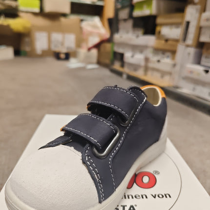 Ricosta Boys’ Leather Shoes – Mid Blue/Orange