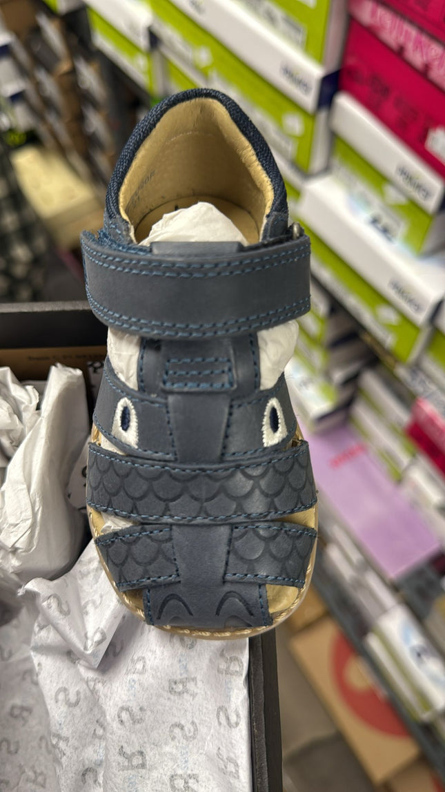 Start Rite Dino Park Leather Sandals - Navy