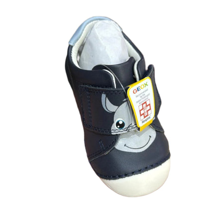 Geox B Tutim B.C First Walking Leather Shoes – Navy/Light Sky