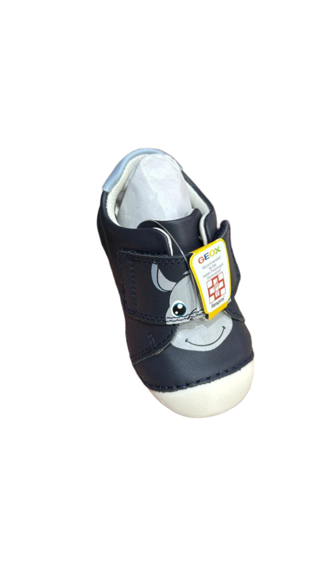 Geox B Tutim B.C First Walking Leather Shoes – Navy/Light Sky