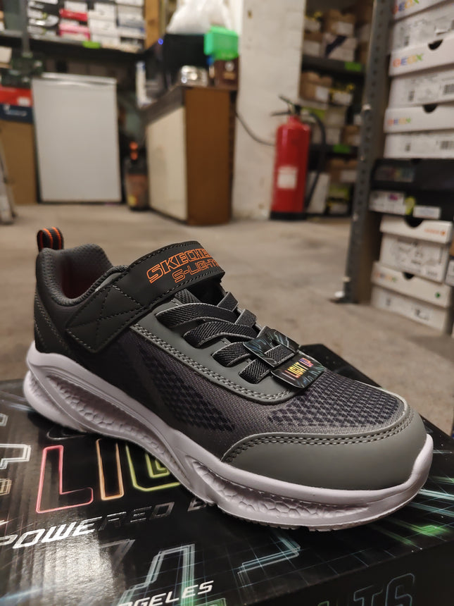 Skechers Boys' Lights Krendox Kids Shoes - Charcoal/Gray
