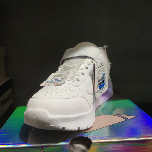 Skechers Girls' Street Vividd Metallic Kids Shoes - White/Multi